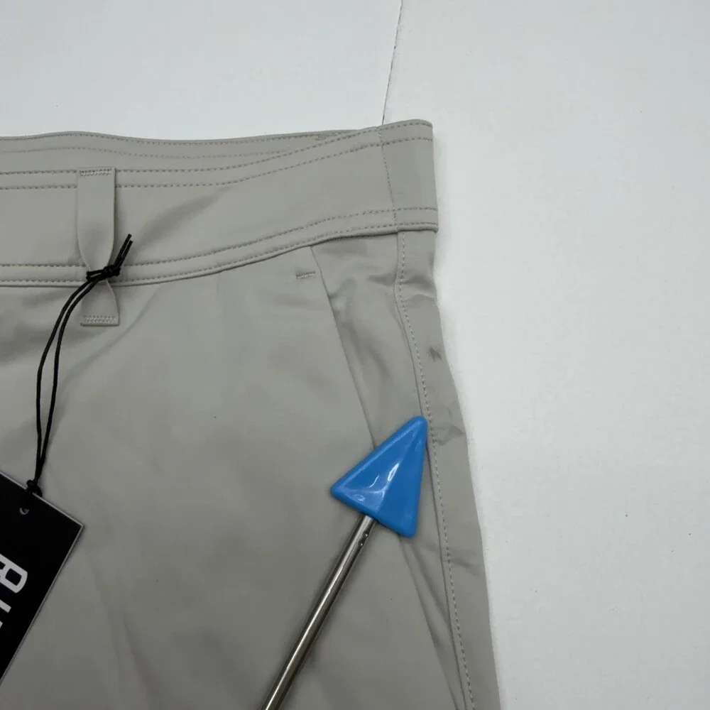Rhone Commuter Flyweight Shorts Men 34 Stone Chino Elastic Waist 9 Inseam Casual